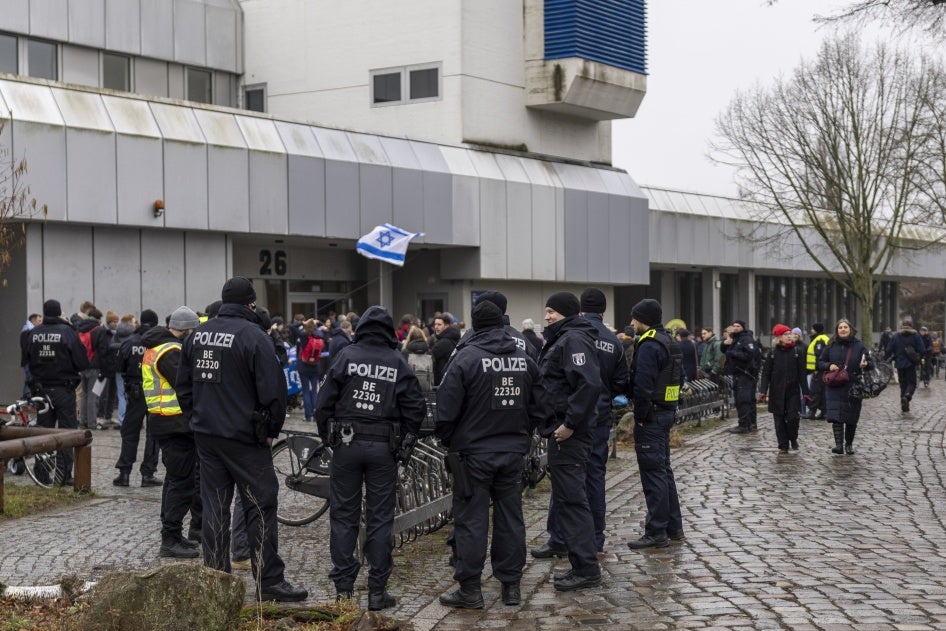 Beating of Jewish student intensifies deabte over Gaza conflict at Berlin’s largest public university, the Freie Universität, February 9, 2024. 