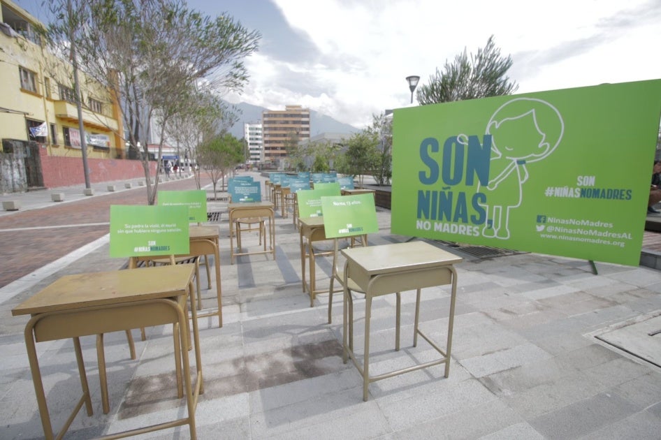Niñas no Madres movement performance, Quito, Ecuador, May 2019. 