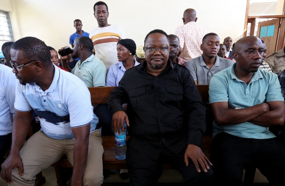 Tanzanian opposition leader Tundu Lissu of the Chadema party faces a magistrate's court after his arrest in Dar es Salaam, Tanzania, April 10, 2025.