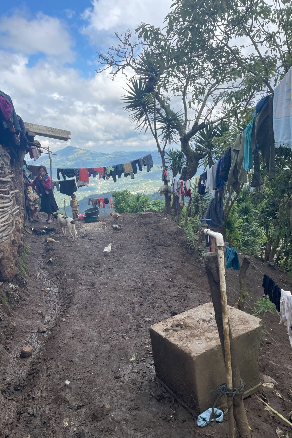 Water faucet outside a home in Buena Vista, Jalapa