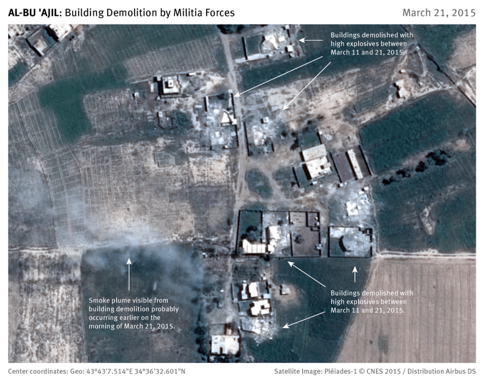 Abu 'Ajil Satellite Map of Building Demolition