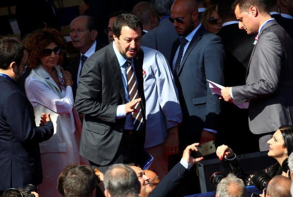 Il Ministro dell’Interno italiano, Matteo Salvini, alla parata militare della Festa della Repubblica a Roma, Italia, 2 giugno 2018.