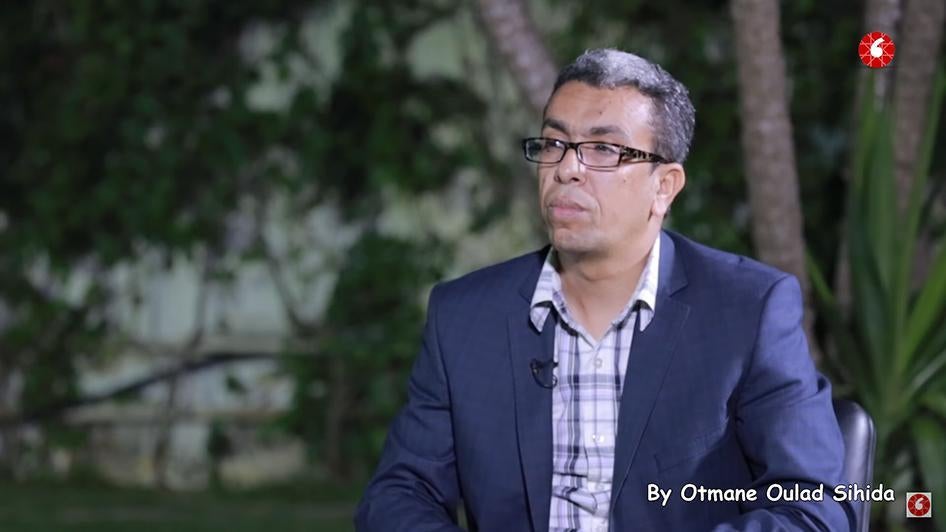 صورة من فيديو للصحفي المغربي حميد المهدوي، من قناته على يوتوب.