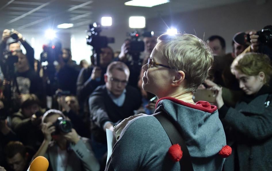 Главный редактор новостного портала Tut.by Марина Золотова на суде по делу о "несанкционированном доступе" к информации государственного информагентства БЕЛТА, Минск, 4 марта 2019 г.