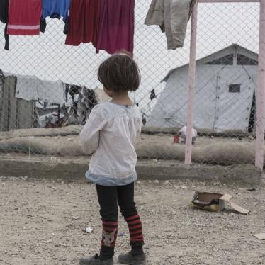 A girl stands near the fence