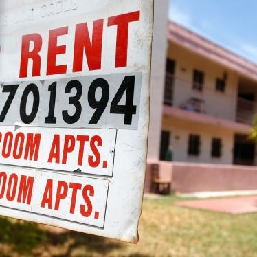 A rental sign is posted in front of an apartment complex in Phoenix, Arizona, July 14, 2020. 