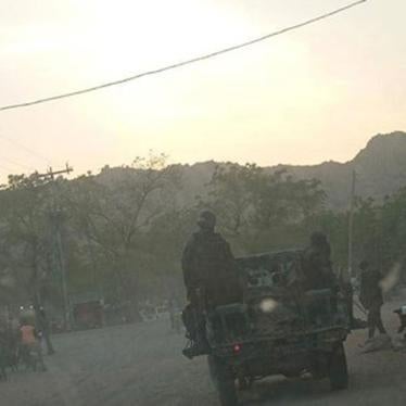 Cameroonian soldiers patrolling along National Road 1, Mora, Far North region, Cameroon, February 5, 2021.