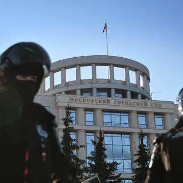 Police officers outside the Moscow City Court building. February 02, 2021. Russia, Moscow.