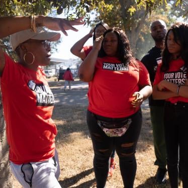 Amanda Furdge (left) advises participants of the Young Women’s Leadership Institute on how to engage and educate registered voters
