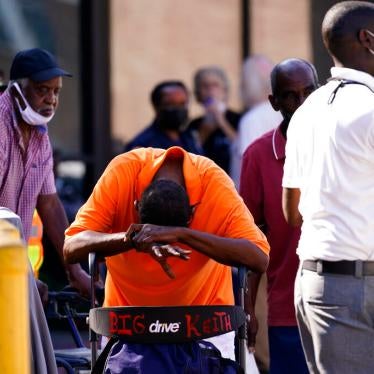 Occupants prepare to depart the Renaissance Place senior living apartments in the aftermath of Hurricane Ida on September 3, 2021, in New Orleans, Louisiana. 