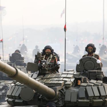 Military personnel participate in a parade on Armed Forces Day in Naypyidaw, Myanmar, Saturday, March 27, 2021.