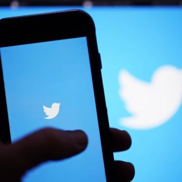 Twitter application on a mobile phone.