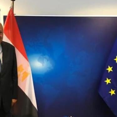 EU foreign affairs high representative Josep Borrell (L) meets with Egyptian foreign minister Sameh Shoukry