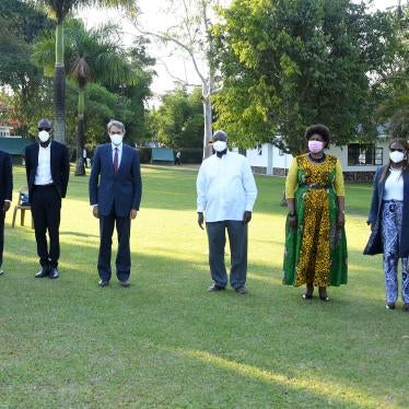 Members of the Human Rights Watch delegation meet with President Museveni in Ntungamo, western Uganda on June 29, 2022. 