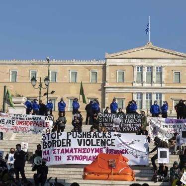 Demonstrators gather in front of the Greek parliament