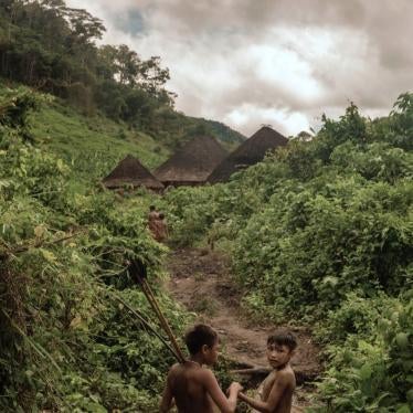 Children in the Yanomami Indigenous Territory, located in the Brazilian states of Roraima and Amazonas, in June 2021.