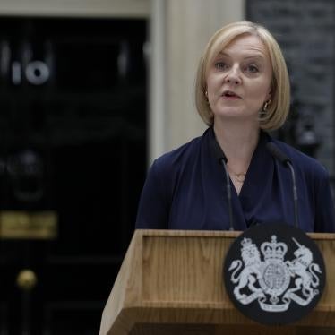 Photo of Prime Minister Liz Truss giving an address in London