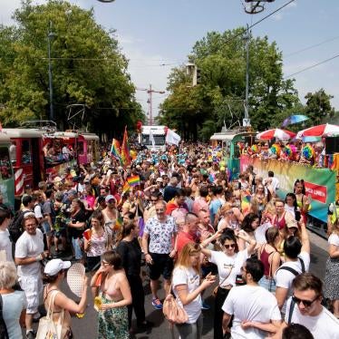 Participants attend the Euro Pride 2019 gay pride parade in Vienna, Austria on June 15, 2019. © JOE KLAMAR/AFP via Getty Images