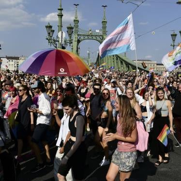 Pride March in Budapest, Hungary. 
