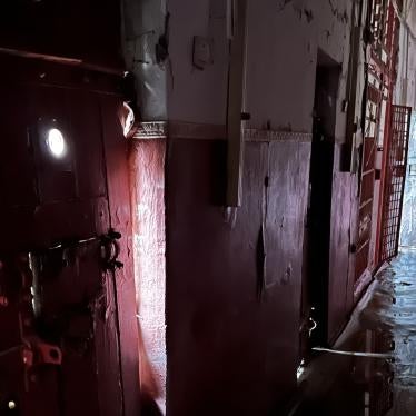 A hallway of cells in Izium Central Police Station which Russian forces used to detain people, September 23, 2022 