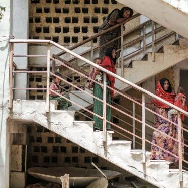 A compound of abandoned buildings sheltering internally displaced people near the town of Dubti, in Ethiopia’s northern Afar region, June 7, 2022.