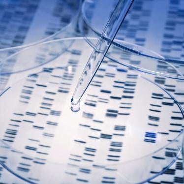 DNA sample is pipetted into a Petri dish.