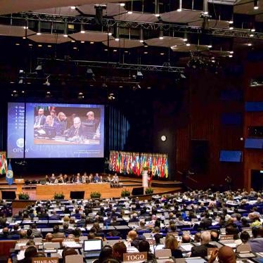 Government representatives convene for a meeting of the Chemical Weapons Convention in The Hague, Netherlands, November 2019. 