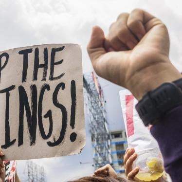 A demonstration at the inauguration of Ferdinand Marcos Jr. in Plaza Miranda, Manila, June 30, 2022. 