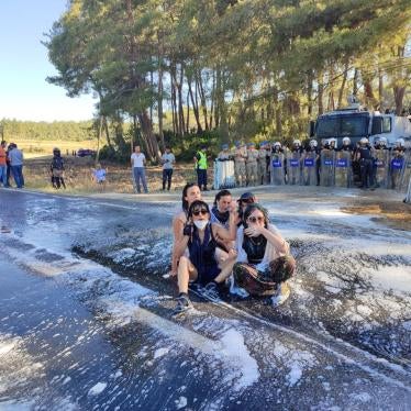 Police used water cannon and teargas against local people and environmental activists who protested against the destruction of the Akbelen forest in Turkey’s western province of Muğla, July 29, 2023.