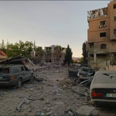 Destruction from an Israeli airstrike on September 25, 2024, in Younine, Lebanon.