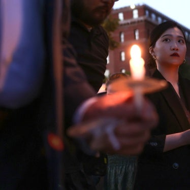 Anna Kwok at a candlelight vigil marking the anniversary of the Tiananmen Square massacre on June 3, 2024 in Washington, DC.