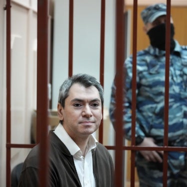  Grigory Melkonyants, co-chair of Russia's leading independent election monitoring group Golos, in a courtroom prior to a hearing in Basmanny district court in Moscow, Russia, October 9, 2024.