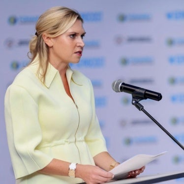 Ida Sawyer gives remarks during a Side Event at the United Nations General Assembly on September 22, 2025.