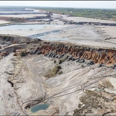aerial image of a breach in Zambian mine