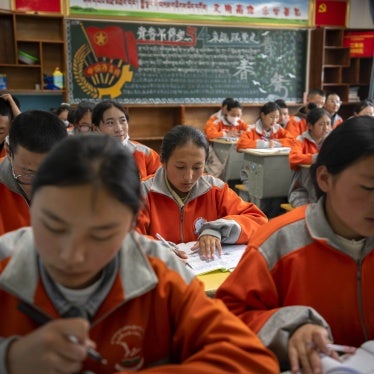 High school students attend a Chinese language class at a public boarding school for students from northern Tibet, in Lhasa in China's Tibet Autonomous Region, June 1, 2021.