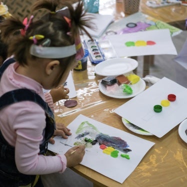 Students in a pre-primary school classroom in Tashkent, Uzbekistan, 2021.