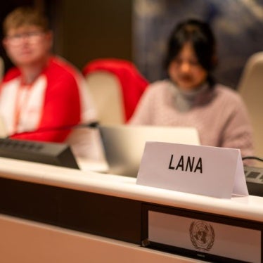 Child delegates prepare to speak at the UN Inter-Governmental Working Group session, September 2025.