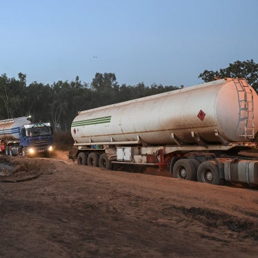 Malian tanker trucks drive at the entrance of Boundiali, northern Côte d'Ivoire, on the way to Yamoussoukro and Abidjan to load oil, October 30, 2025.