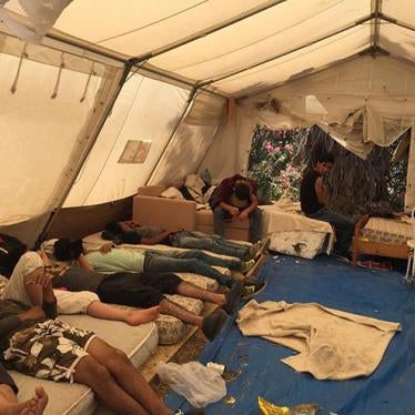 On Kos, children and adults alike sleep in tents provided by Doctors without Borders, while waiting for processing, which can take three weeks or more. 