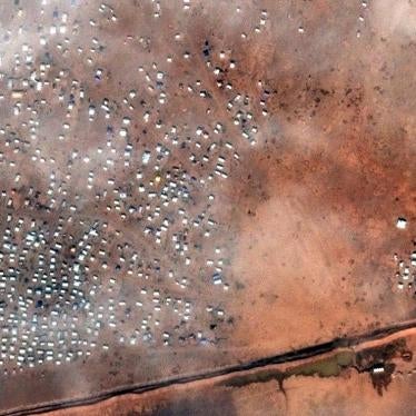 Satellite image of Syrian asylum seeker encampment, Rukban, Jordan. Image taken on morning of December 5, 2015.