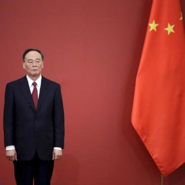 China's Politburo Standing Committee member Wang Qishan, the head of China's anti-corruption watchdog, stands next to a Chinese flag, in Beijing, China, September 2, 2015.