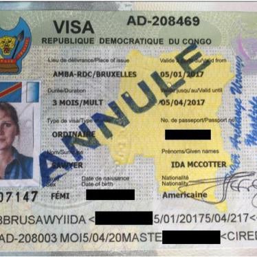 Le visa annulé d'Ida Sawyer.