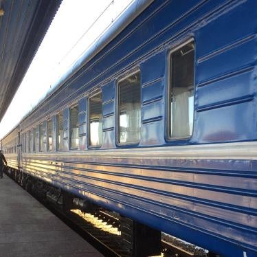 8:28 a.m. train carrying asylum seekers to Terespol, Poland. Brest, Belarus, December 7, 2016. 