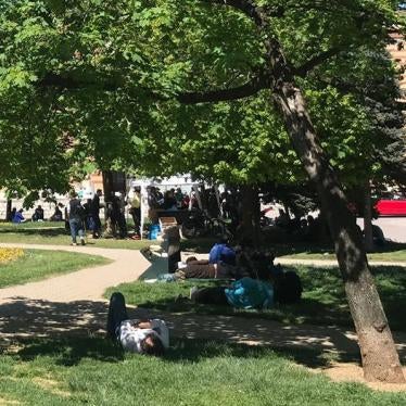 Asylum seekers and other migrants gather in a park in Bosnia and Herzegovina’s capital Sarajevo, where volunteers provide them with food, blankets, and medical care. 