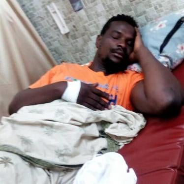 Activist Carbone Beni at Ngaliema Clinic in Kinshasa, Democratic Republic of Congo, May 1, 2018.