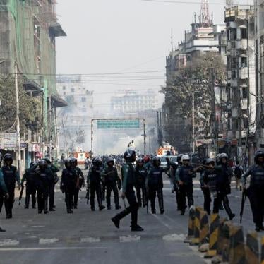 Tear gas is seen while police takes their position in the street Dhaka, Bangladesh, February 8, 2018. REUTERS/Mohammad Ponir Hossain