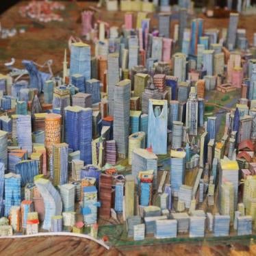 A small scale model built by 14-year-old Syrian Mohamed Qutaish, representing the way he imagines the reconstruction of Aleppo, Aleppo, Syria, August 31, 2015. © 2015 Reuters