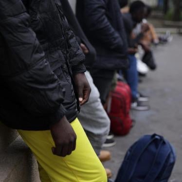 Unaccompanied teens queue outside the Paris evaluation facility (Dispositif d’evaluation des mineurs isolés étrangers, DEMIE) to seek formal recognition as unaccompanied migrant children, October 3, 2018. 