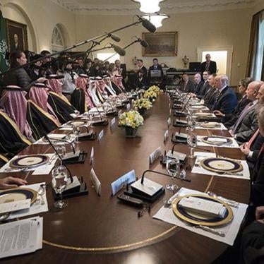 President Donald Trump holds a working lunch with Crown Prince Mohammed bin Salman of the Kingdom of Saudi Arabia in the Oval Office at the White House on March 20, 2018 in Washington, D.C. © 2018 Kevin Dietsch-Pool/Getty Images