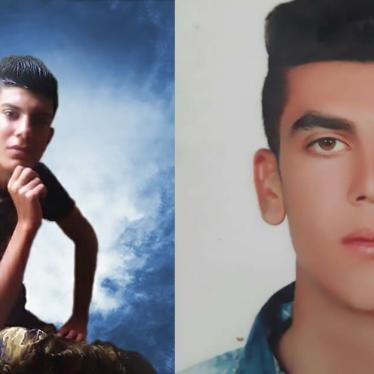 Mehdi Sohrabifar (blue background) and Amin Sedaghat (white background) were executed on April 25, 2019. © Private.